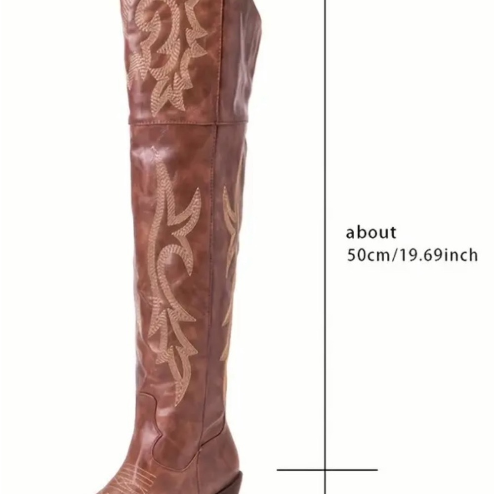 Over the knee cowgirl boots